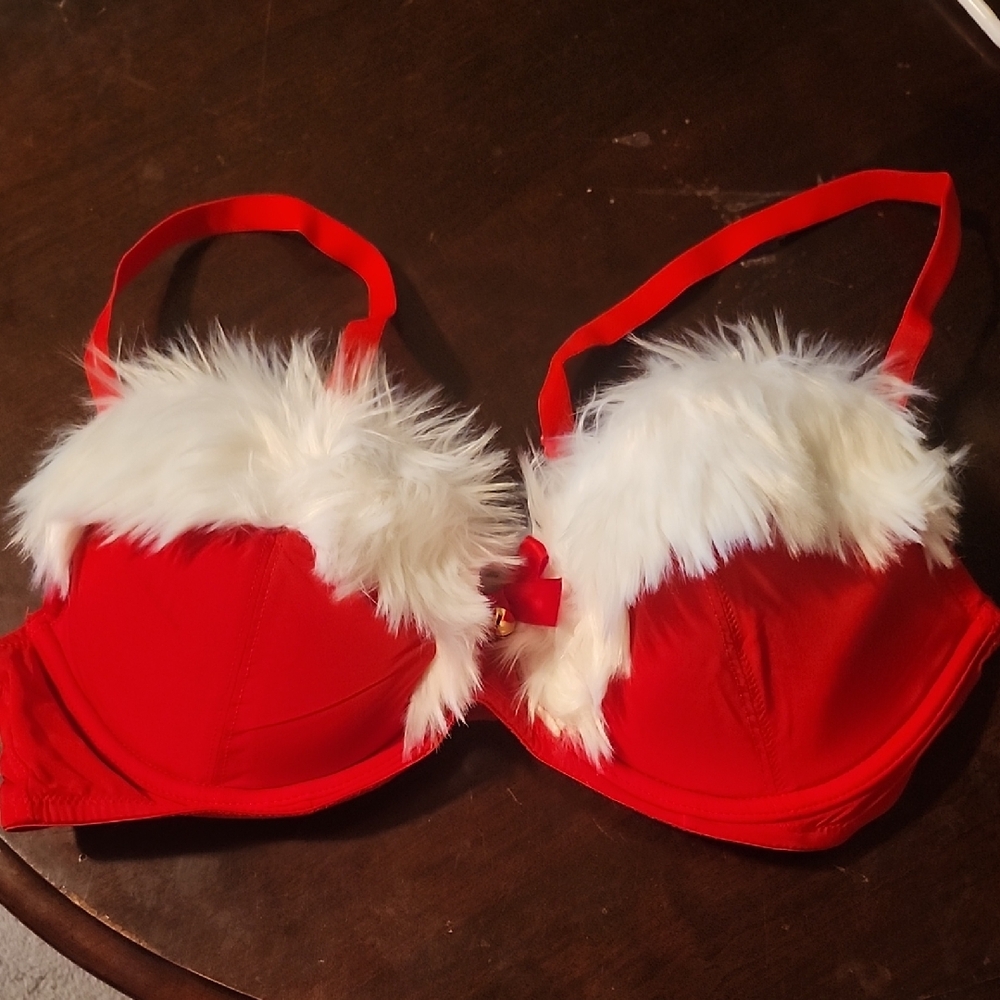 Adore Me Festive Red and White Bra